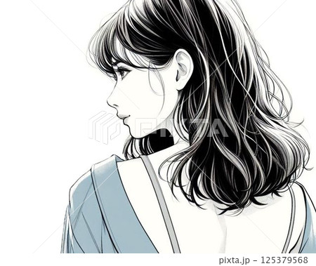 女性の横顔 125379568