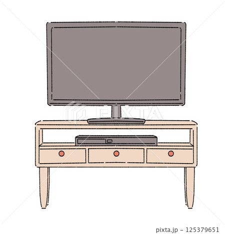 シンプルなテレビのイラスト 125379651