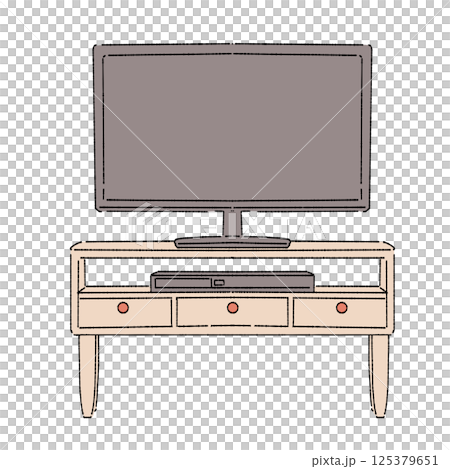 シンプルなテレビのイラスト 125379651
