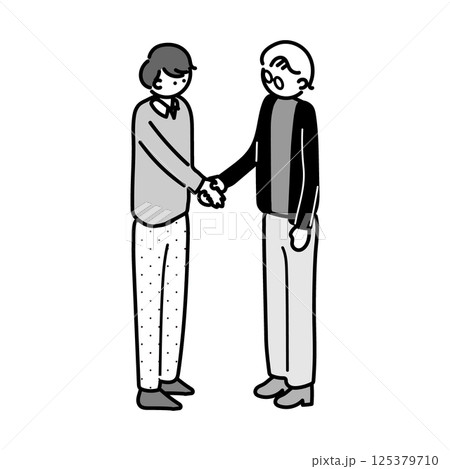 握手をするビジネスマンのイラスト素材 握手をするビジネスマンのイラスト素材 125379710