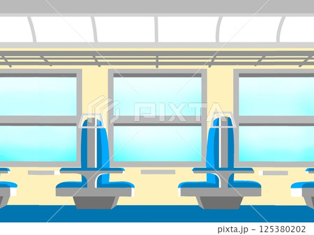 レトロ車両の車内 125380202