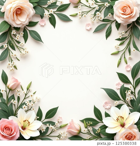 花を敷き詰めた背景素材 125380338