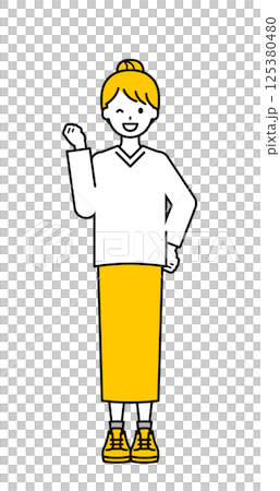 Full body pose_simple adult woman 05 125380480