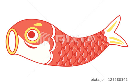 赤の鯉のぼりのイラスト 目を開けているバージョン 親しみ温かみのあるタッチ 赤の鯉のぼりのイラスト 目を開けているバージョン 親しみ温かみのあるタッチ 125380541