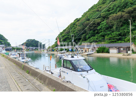 豊岡市津居山周辺の街並みと船（瀬戸運河） 125380856