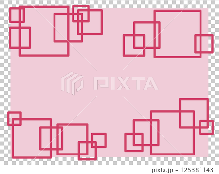 Background of overlapping geometric patterns, square border, red Background of overlapping geometric patterns, square border, red 125381143