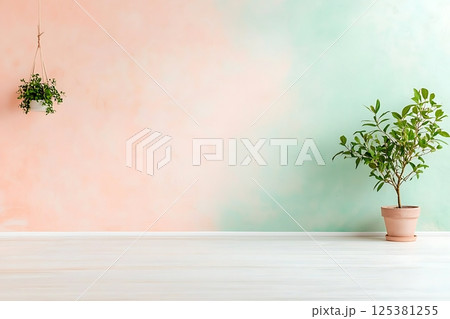 interior background with plant 3d rendering 125381255