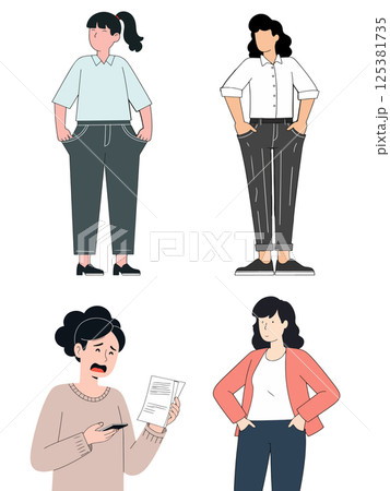 Four Women in Different Poses Four Women in Different Poses 125381735