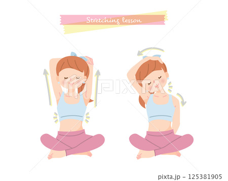 上半身をストレッチする女性 上半身をストレッチする女性 125381905