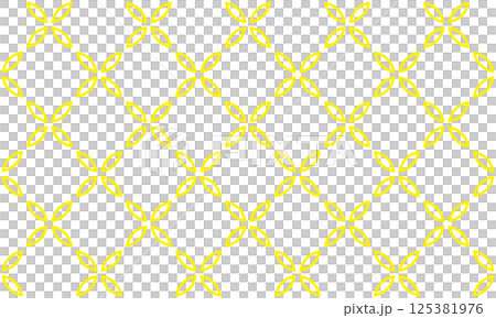 Varied Shippo Pattern, Continuous Small Flower Pattern, Yellow 125381976