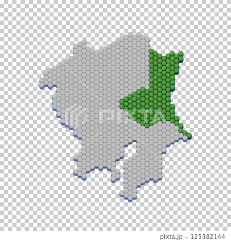 Honeycomb structure of Ibaraki prefecture map Honeycomb structure of Ibaraki prefecture map 125382144