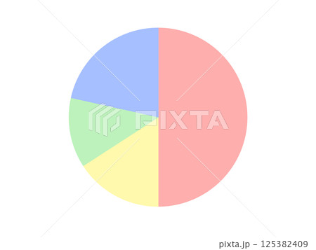 シンプルな円グラフのアイコン シンプルな円グラフのアイコン 125382409