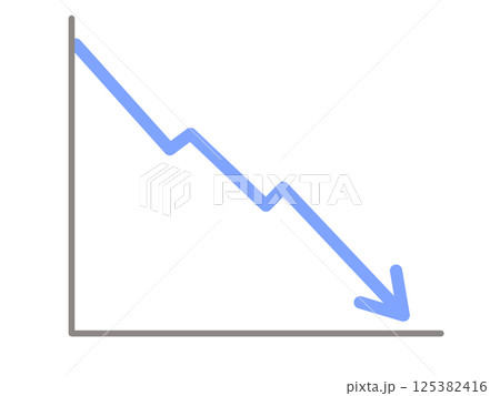 シンプルな折れ線グラフのイラスト シンプルな折れ線グラフのイラスト 125382416