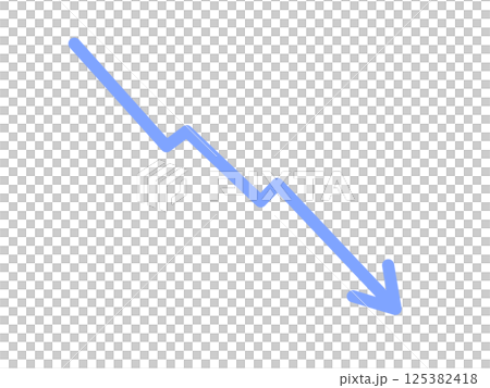 下落的藍色箭頭的插圖 125382418