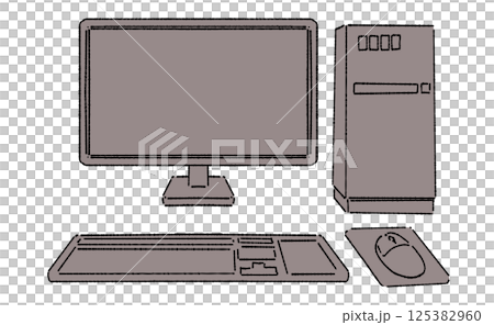 Simple desktop computer illustration Simple desktop computer illustration 125382960