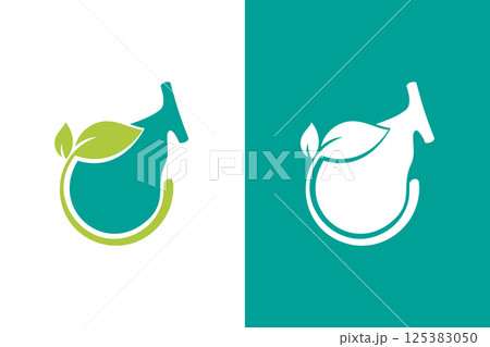 Gallbladder and leaves logotype. Unique premium logo design template. Gallbladder and leaves logotype. Unique premium logo design template. 125383050