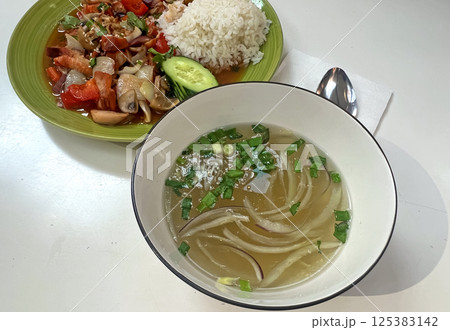 Com Duy Ga Chua Ngot and Vietnamese soup 125383142