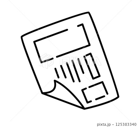 手描きの書類のアイコンイラスト　ベクター 125383340