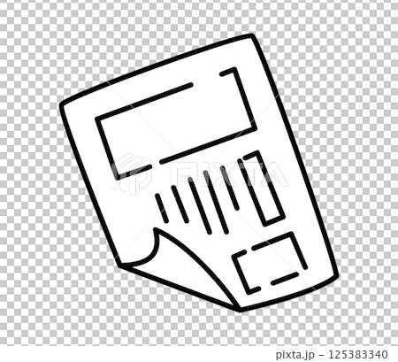 手描きの書類のアイコンイラスト　ベクター 125383340