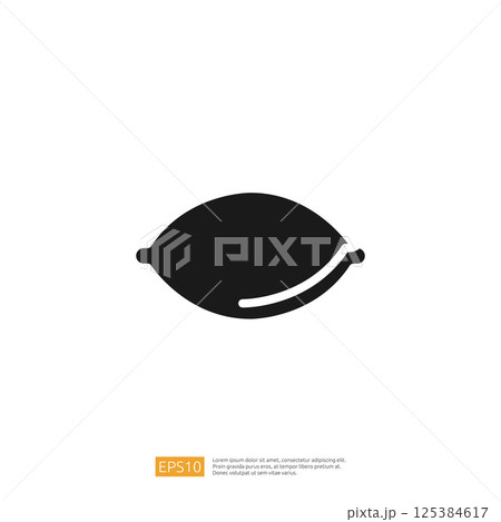 Simple Lemon Icon On White Background With Outline Style For Design Purposes. Minimalist Fruit Symbol Design. Clean Modern Vector Art. Fresh Citrus Icon Illustration For Food 125384617