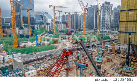April 19 2025 View of a Construction Site With Machinery and Workers 125384683