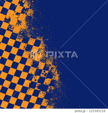 Checkered dark blue grunge background 125385218