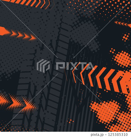 Tire track orange halftone wallpaper Tire track orange halftone wallpaper 125385310
