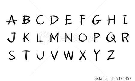 手描きのアルファベットの文字イラストセット 125385452