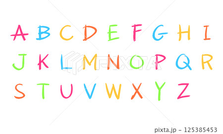 手描きのアルファベットの文字イラストセット 125385453