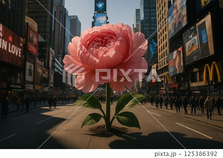 Giant Flower Blooms Times Square 125386392