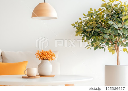 mock up poster frame in living room 125386627