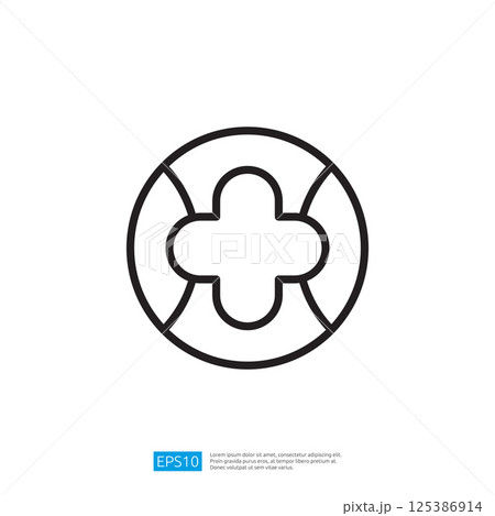 Simple Line Icon Representing Infant Care Health and Safety Concept On White Backgrounds and Outline Design. Design Ideas for Baby Care Product Promotion and Marketing Strategies 125386914