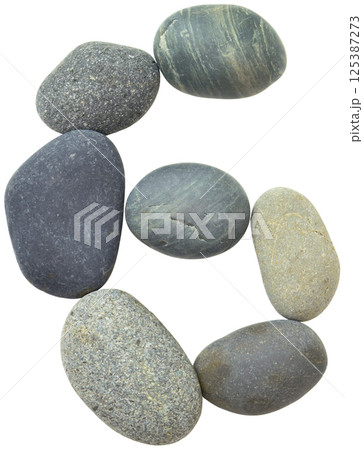 小石を使った数字：6 125387273