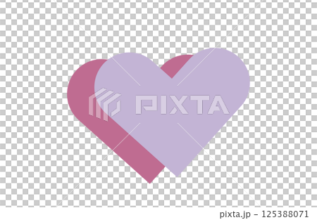 Pale purple heart with pink shadow Pale purple heart with pink shadow 125388071
