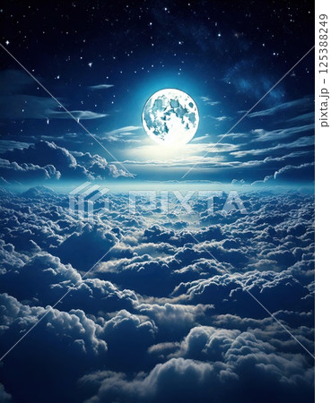 満月と夜の雲海(ai生成画像) 満月と夜の雲海(ai生成画像) 125388249