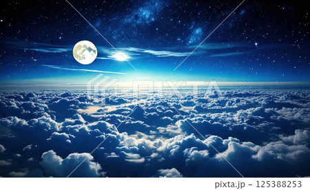 満月と夜の雲海(ai生成画像) 満月と夜の雲海(ai生成画像) 125388253