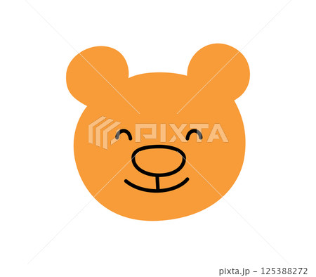 Cute doodle happy bear face icon. Smile laughing bear. Teddy kawaii emoji. Hand drawn animal emoticon. Good mood. Expression teddy head. Vector illustration isolated on white background Cute doodle happy bear face icon. Smile laughing bear. Teddy kawaii emoji. Hand drawn animal emoticon. Good mood. Expression teddy head. Vector illustration isolated on white background 125388272