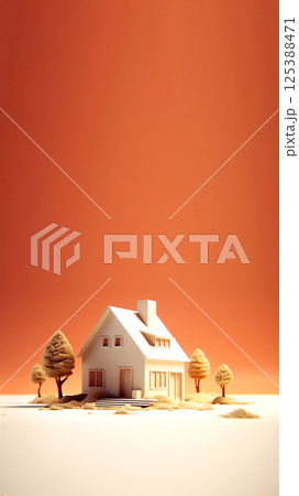 Minimalist orange house model symbolizing real estate, mortgage, and property investment. A conceptual representation of home loans Minimalist orange house model symbolizing real estate, mortgage, and property investment. A conceptual representation of home loans 125388471