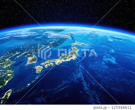 宇宙から見た日本（ai生成画像） 125388611
