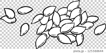 Flax Seeds Outline Illustration. Flax Seeds Outline Illustration. 125388644