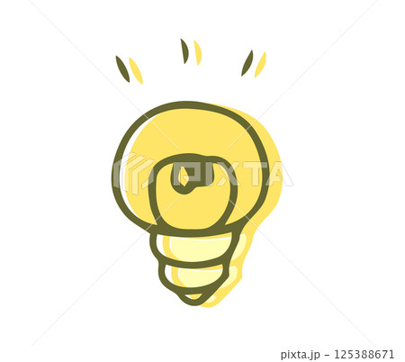 豆電球の手描きアイコンイラスト 125388671