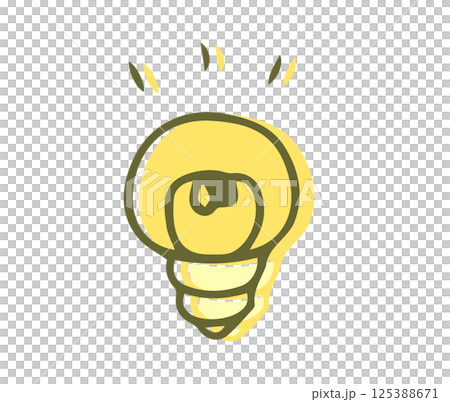 Hand-drawn icon illustration of a light bulb 125388671