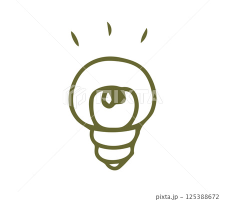 豆電球の手描きアイコンイラスト 125388672