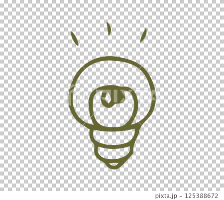 豆電球の手描きアイコンイラスト 125388672