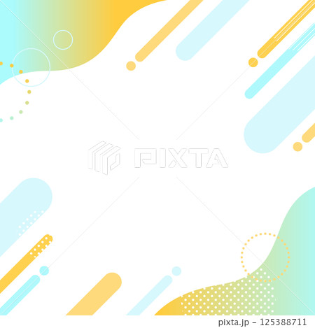ポップな幾何学模様 背景 素材 シームレス フレーム シェイプ ウェーブ グラデーション 橙色 水色 ポップな幾何学模様 背景 素材 シームレス フレーム シェイプ ウェーブ グラデーション 橙色 水色 125388711