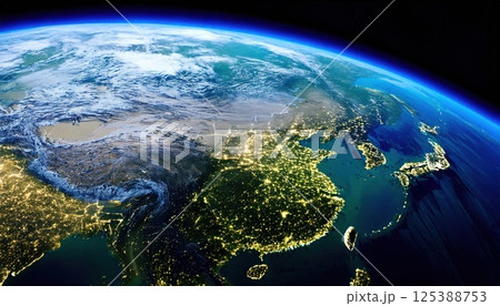 宇宙から見た中国（ai生成画像） 125388753