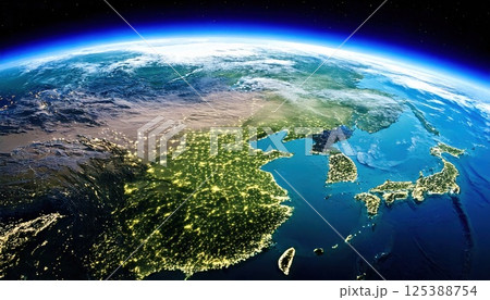宇宙から見た中国（ai生成画像） 125388754