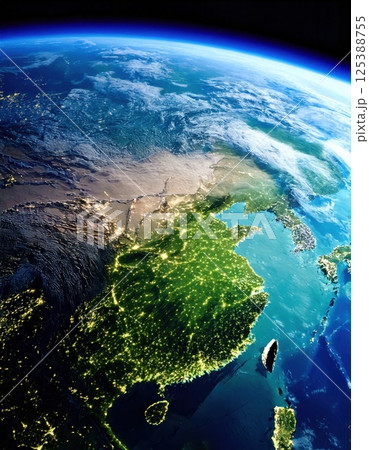 宇宙から見た中国（ai生成画像） 125388755