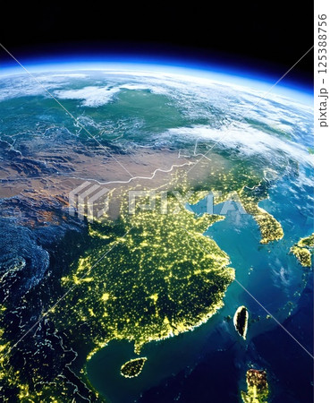宇宙から見た中国（ai生成画像） 125388756
