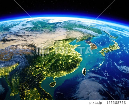 宇宙から見た中国（ai生成画像） 125388758